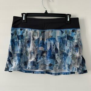 Lululemon Play Off The Pleats Skirt Sun Dazed Multi Blue Tennis Athletic Skirt 8